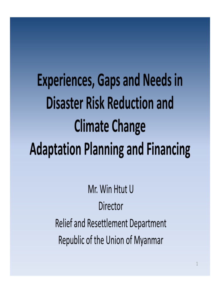 Myanmar Disaster Risk Reduction Needs | PDF | Disaster Risk Reduction ...