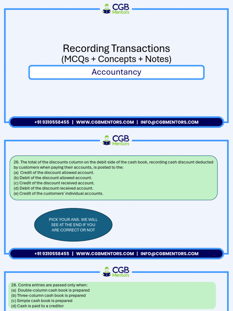 Recording Financial Transactions in Accounting | PDF | Debits And ...