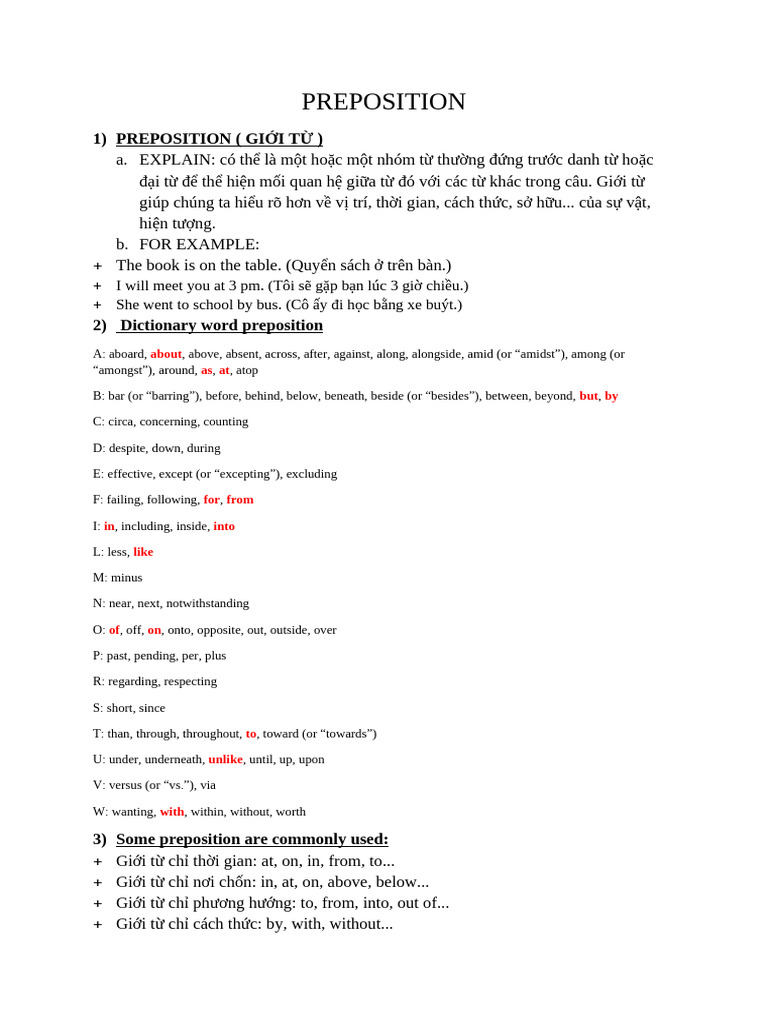 Preposition | PDF