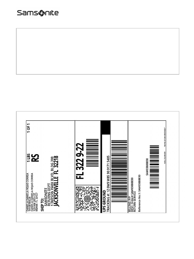 Shipping Label: Please Ship Your Return By: September 27, 2025 | PDF