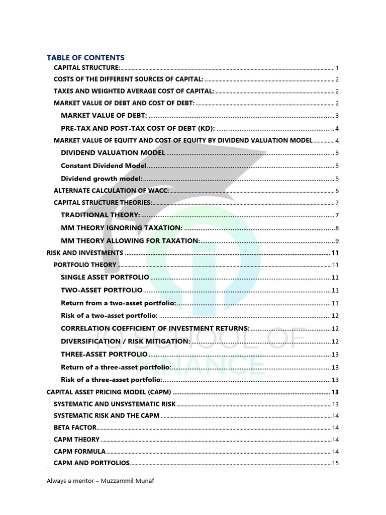 Capital Structure and Investment Strategies | PDF | Cost Of Capital ...