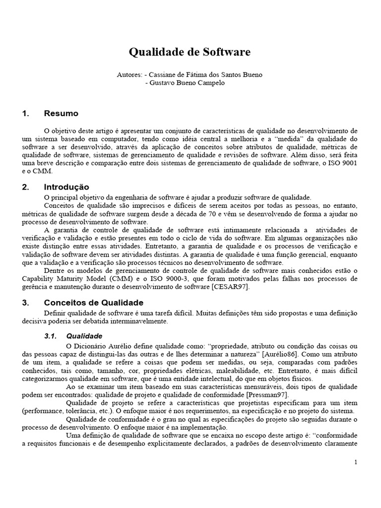 Qualidade de Software: Métricas e Modelos | PDF | Classe (programação ...