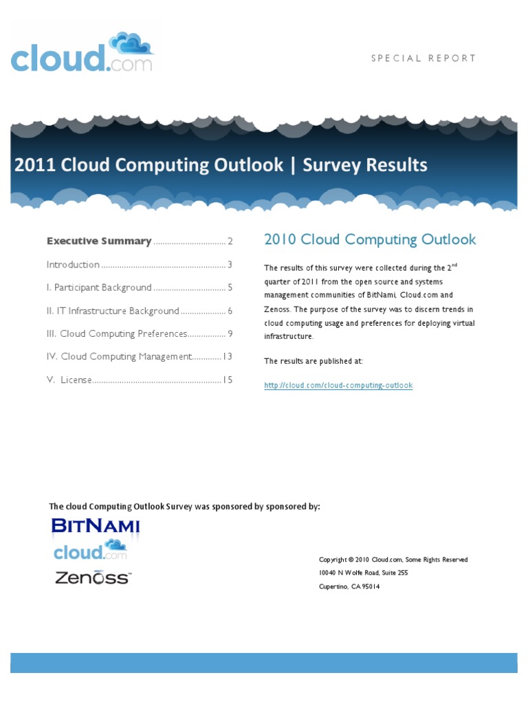 WP 2011 Cloud Computing Outlook Survey | PDF | Cloud Computing ...