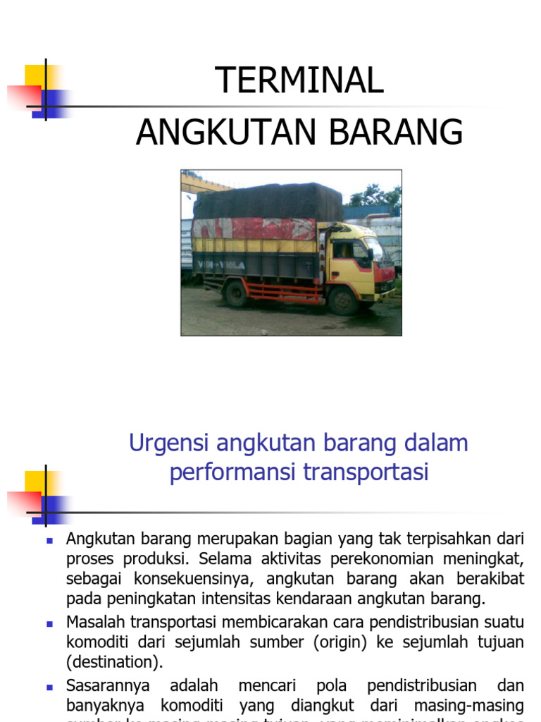 Strategi Pengembangan Angkutan Barang | PDF