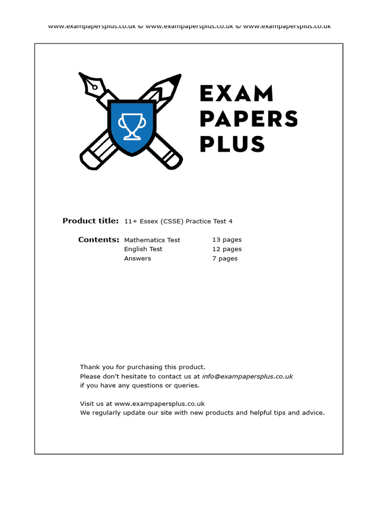 11 Essex CSSE Practice Test 4 1 Mneg8i 1001986982 | PDF | Area