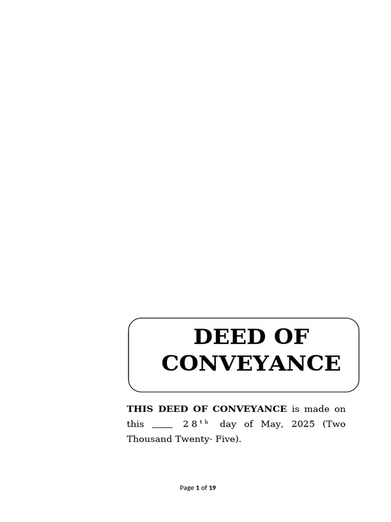 Deed of Conveyance Flat Smt. Nitu Gupta | PDF | Easement | Covenant (Law)