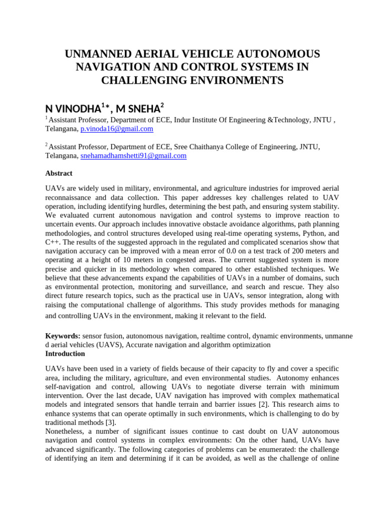 UAV Autonomous Navigation in Complex Environments | PDF | Unmanned ...