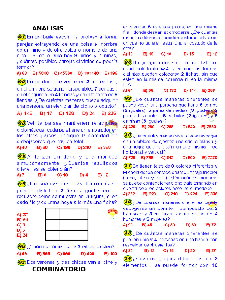 Analisis Combinatorio | PDF