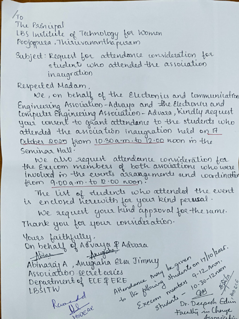 Association Inauguration Attendance | PDF