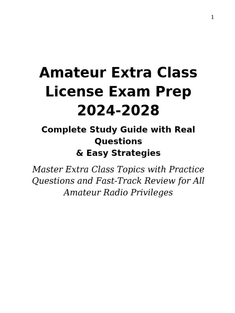 Amateur Extra Class License Exam Prep 2024-2028 | PDF | Antenna (Radio ...