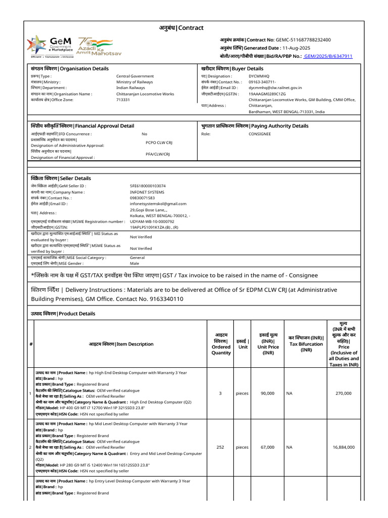 Contract for HP Desktop Computers | PDF | Image Scanner | Computer Monitor