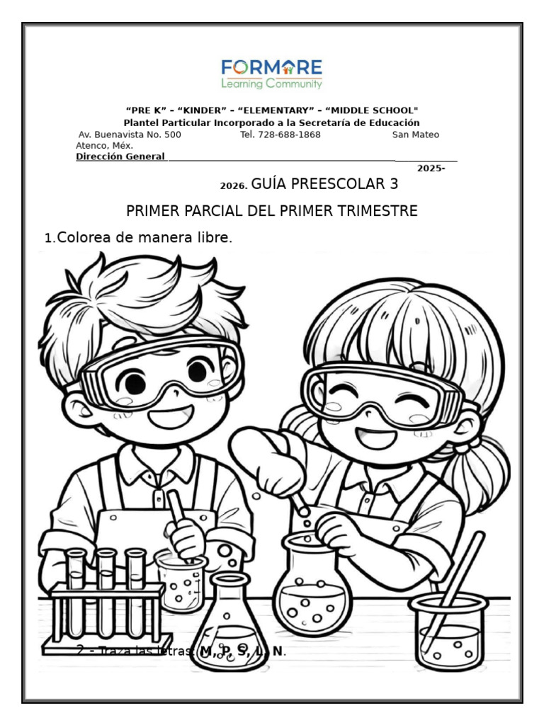 Guía Preescolar 2025-2026: Primer Parcial | PDF
