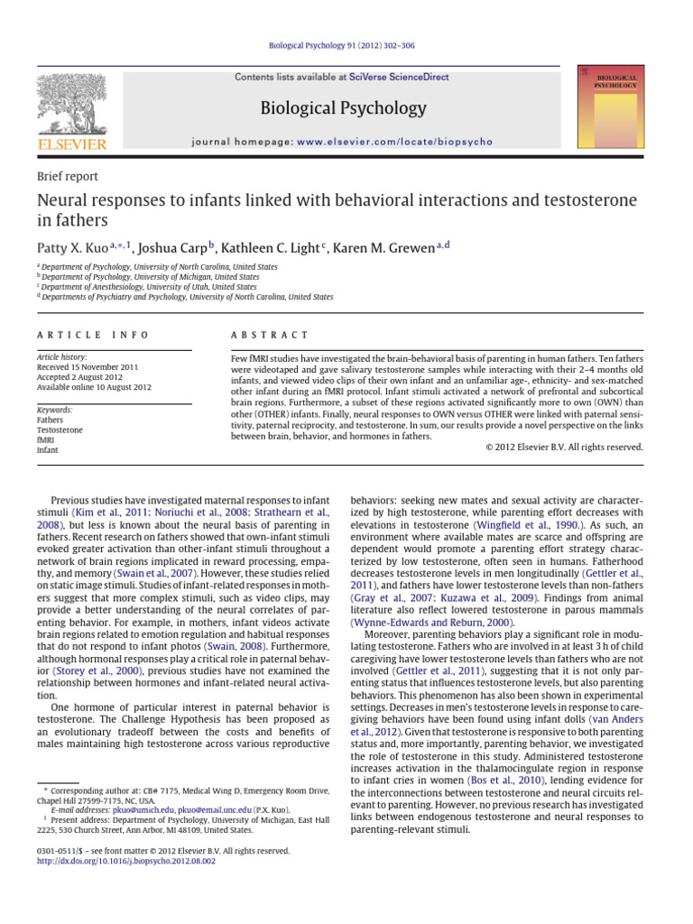 Neural Responses To Infants Linked With Behavioral Interactions and ...