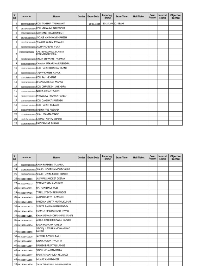 MSCIT Exam Schedule October 2025 | PDF