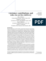 Customer Contributions and Role in Service Delivery