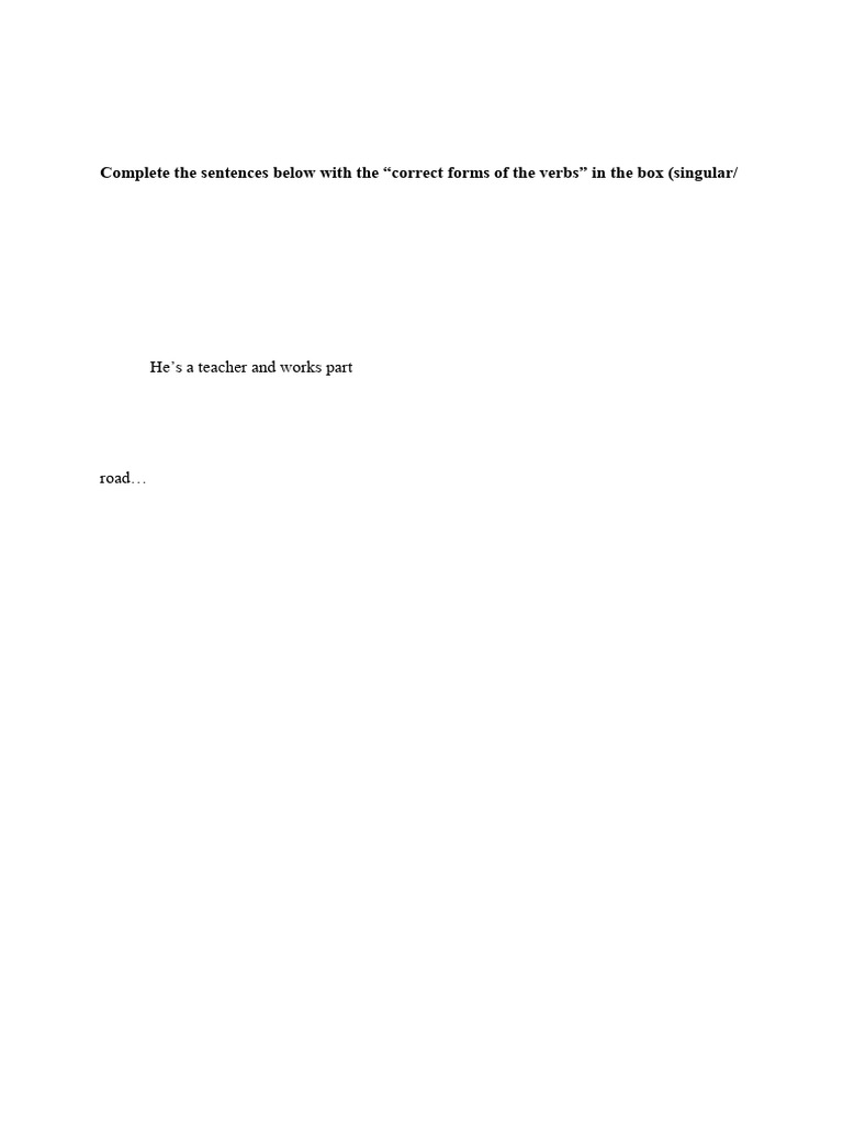 Correct Verb Forms Exercise | PDF