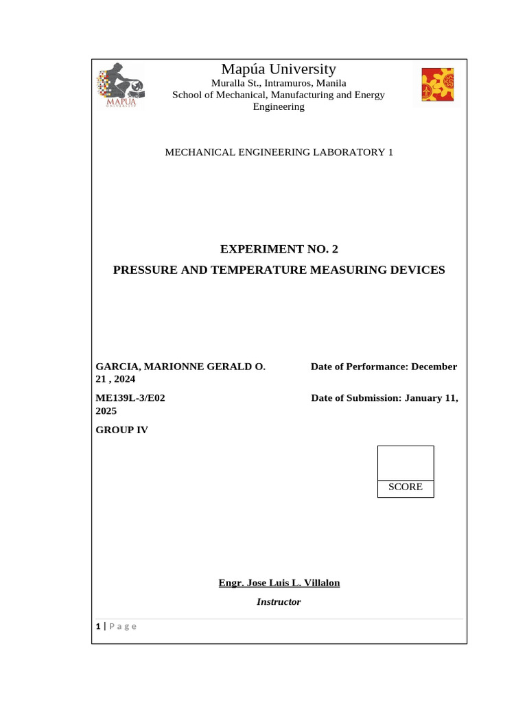 Calibration of Pressure and Temperature Devices | PDF | Pressure ...