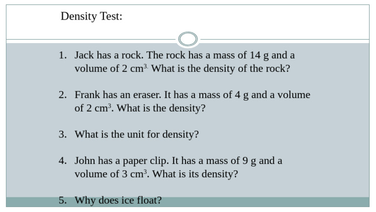 Density Calculations and Concepts | PDF