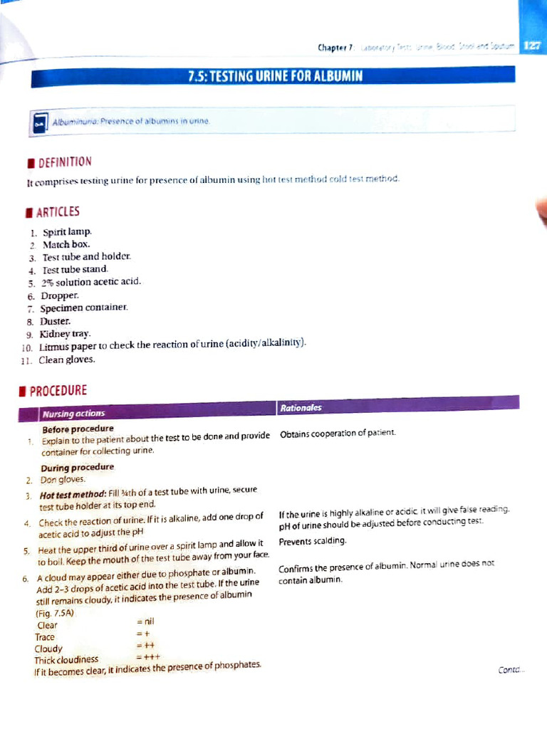 Urine Testing for Albumin and Glucose | PDF | Medical Specialties ...
