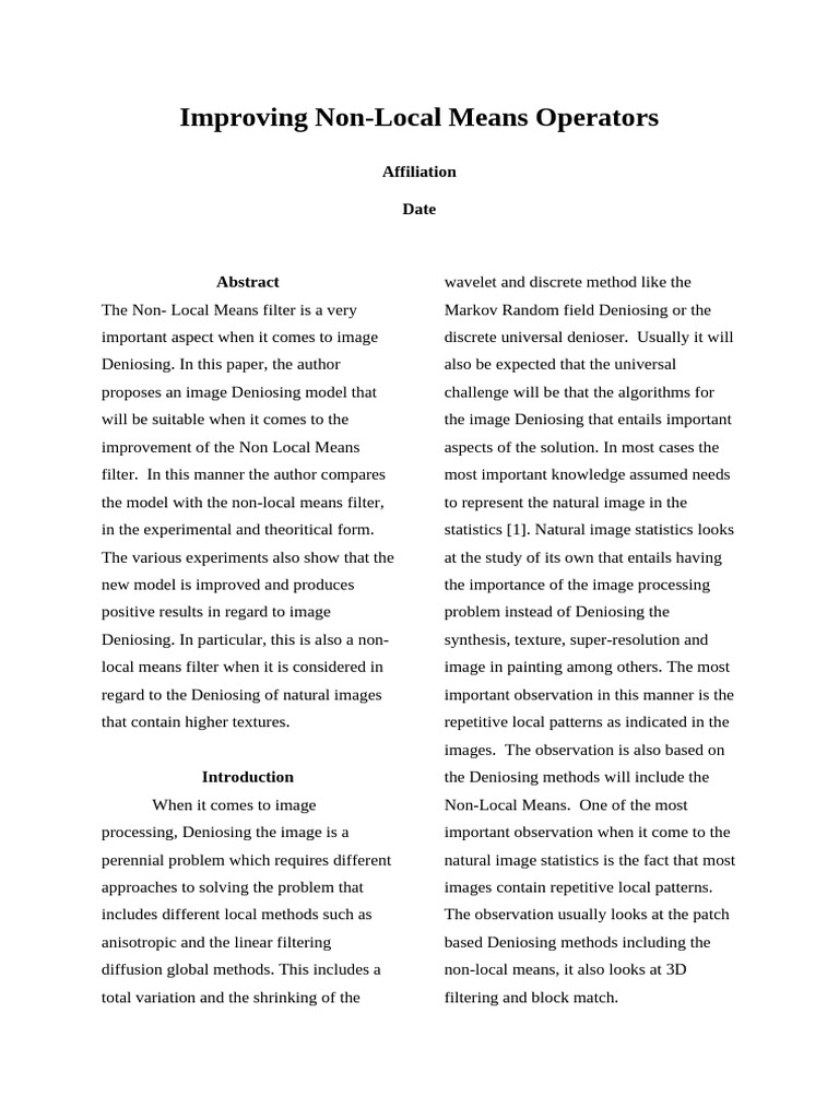 Edited - 3000words - An Algorithm For Improving NLM | PDF | Algorithms ...