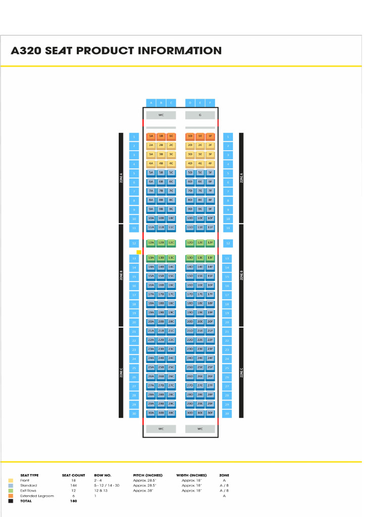 A320NEO Seat Map and Layout Guide | PDF | Aviation