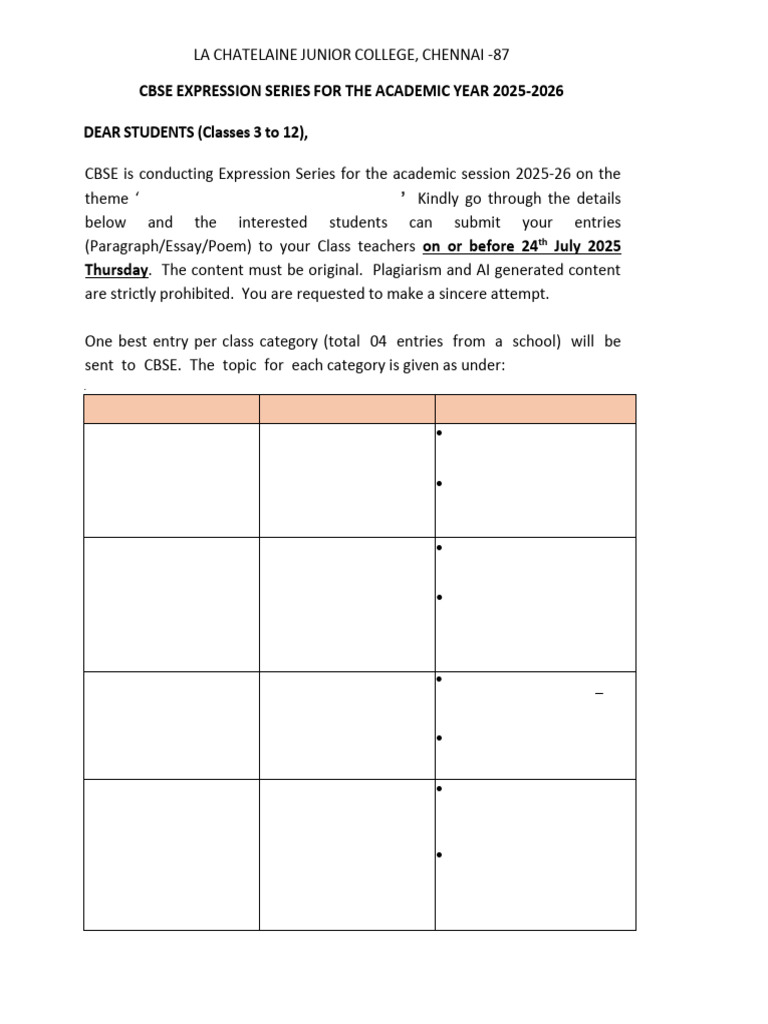 Cbse Expression Series | PDF