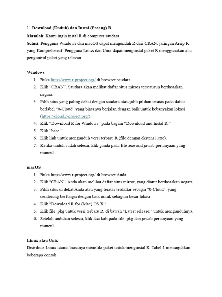 Cara Instal R dan RStudio di PC | PDF