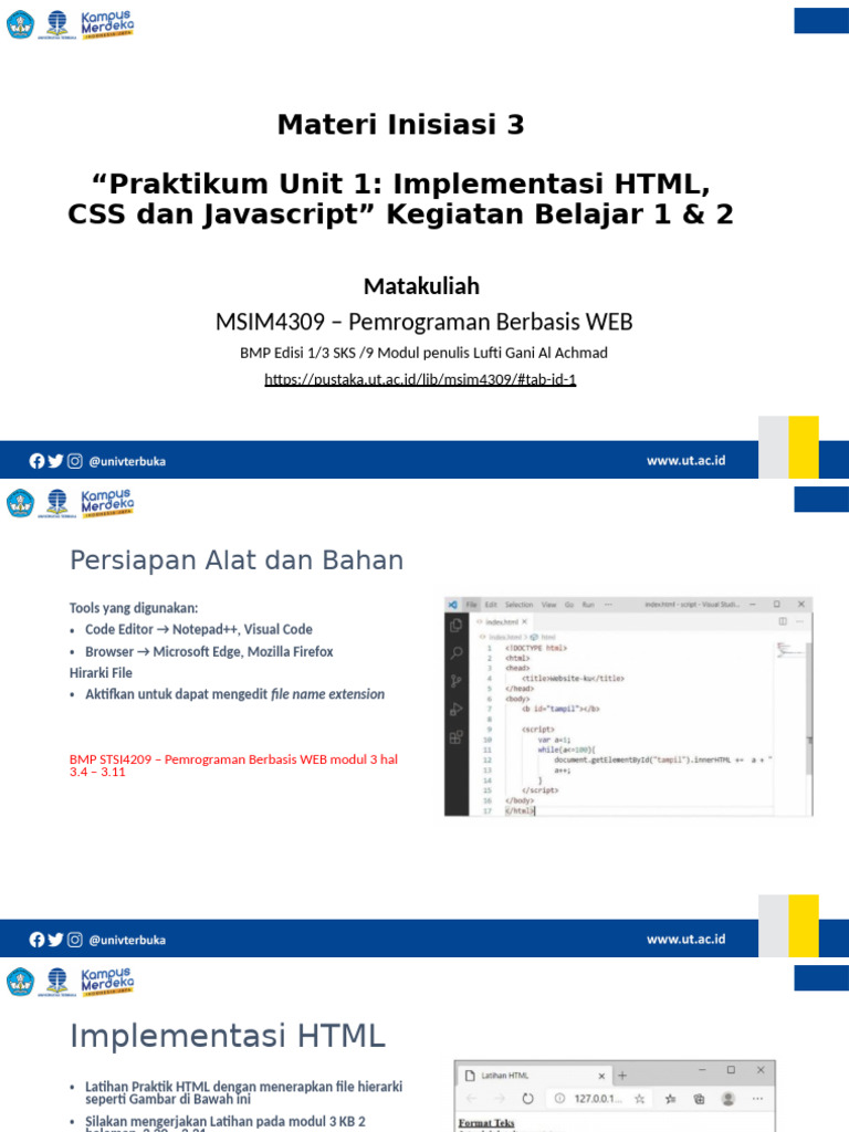 Praktikum HTML, CSS, dan JavaScript | PDF