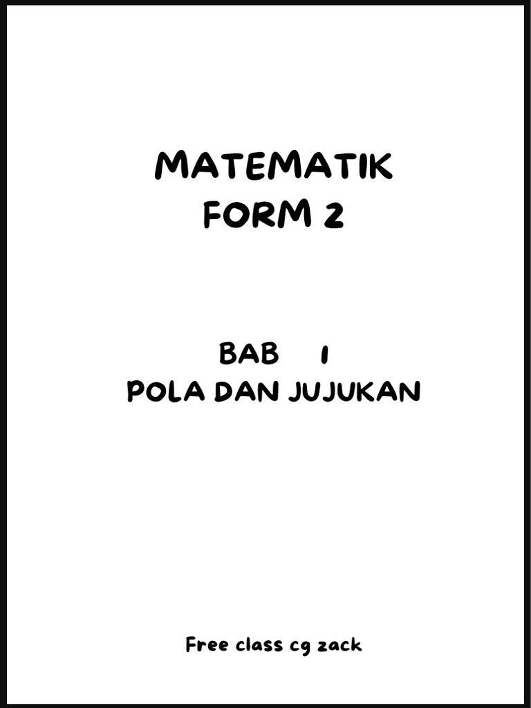Matematik Form 2 Bab 1 (Uasa) 2 | PDF