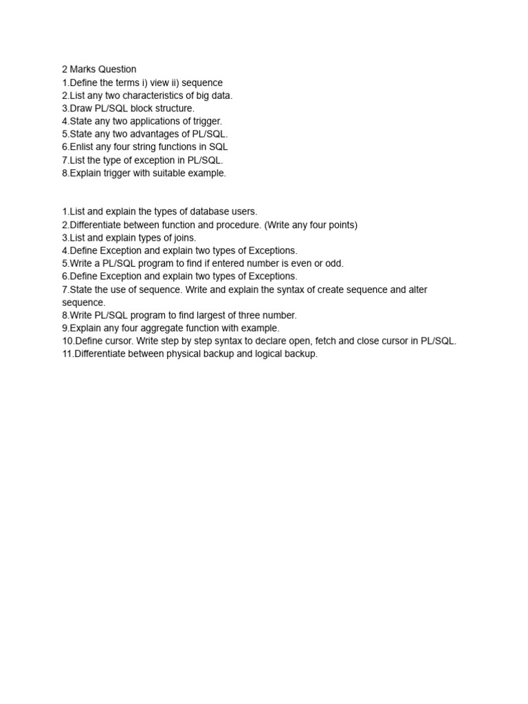 QB Unit Test 2 DMS | PDF