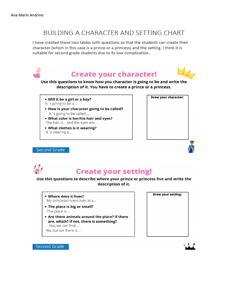 Character and Setting Chart for 2nd Grade | PDF