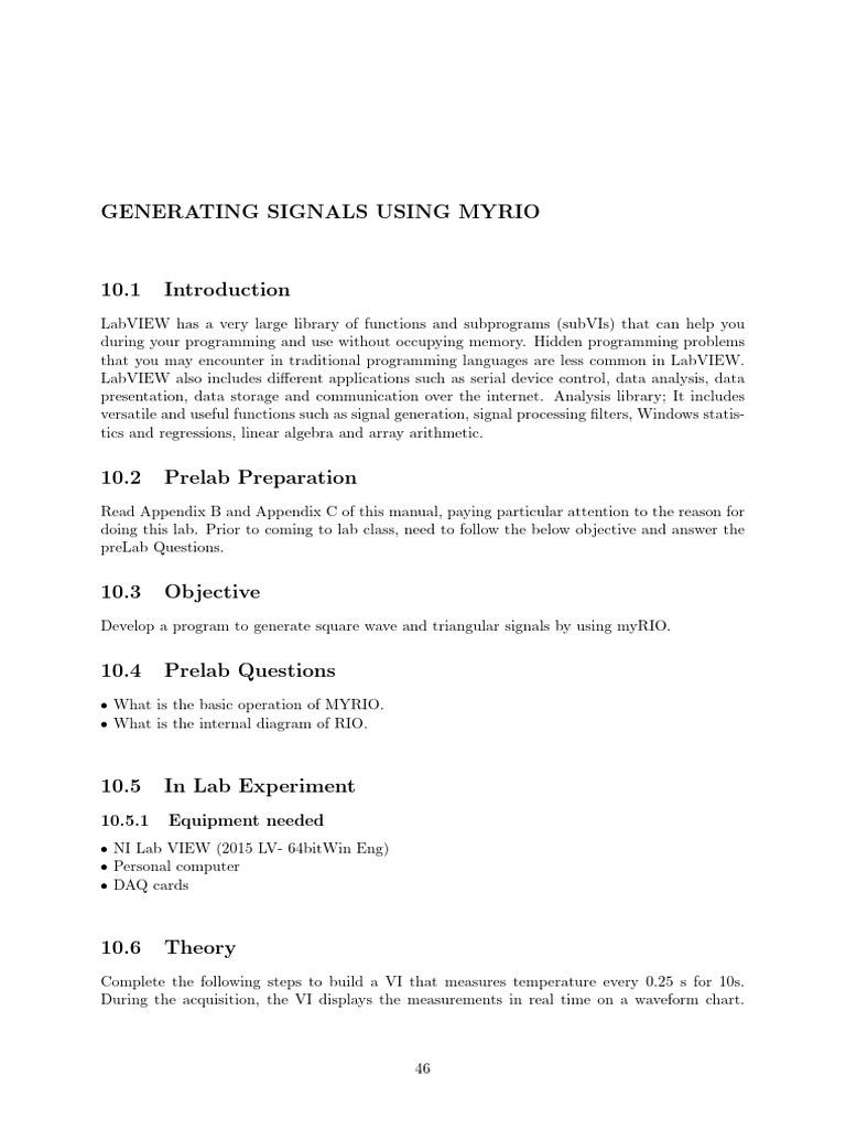 Exp9 Generating Signals Using Myrio | PDF | Computer Programming ...