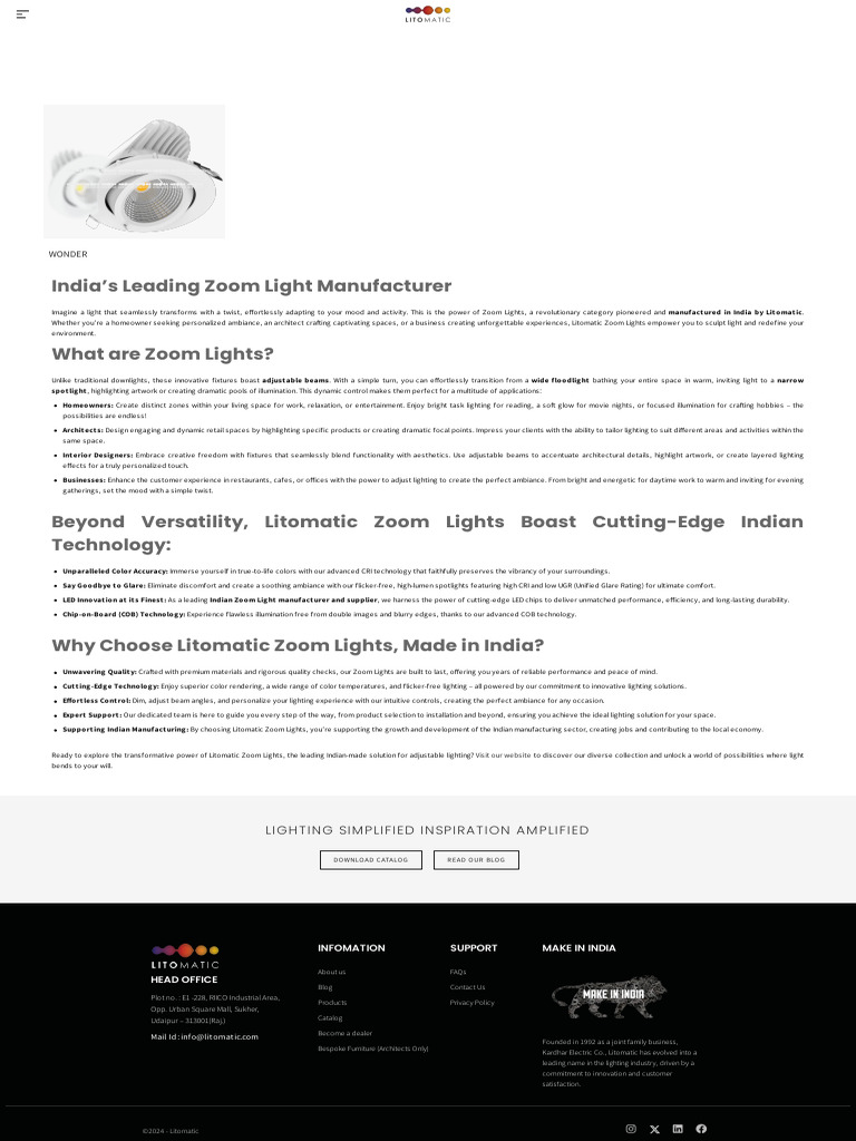 Litomatic Zoom Light Catalogue | PDF | Lighting | Electromagnetic Radiation
