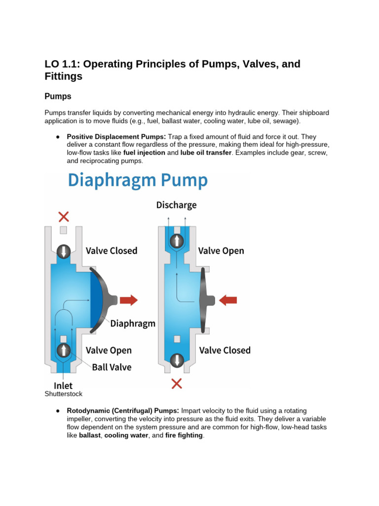 Pumps, Valves, and Fittings Overview | PDF | Pump | Valve