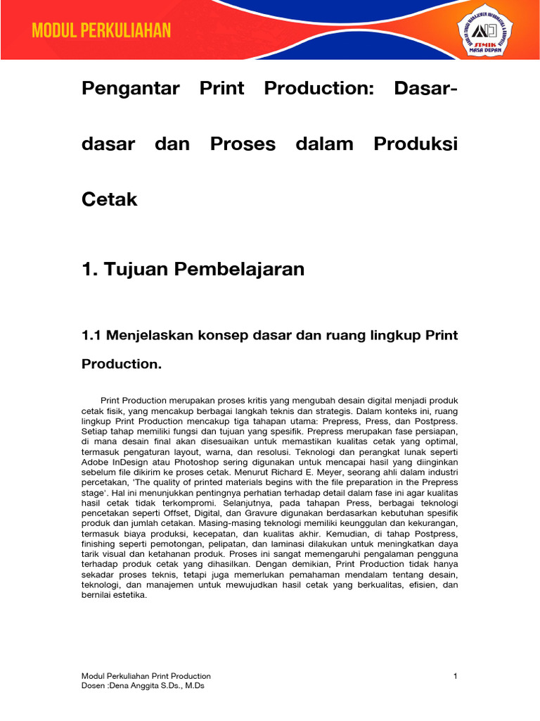 Panduan Lengkap Proses Print Production | PDF