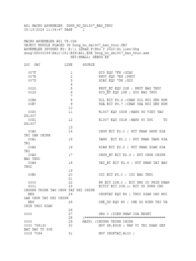 Code Assembleur pour Réveil DS1307 | PDF | Ingénierie informatique ...