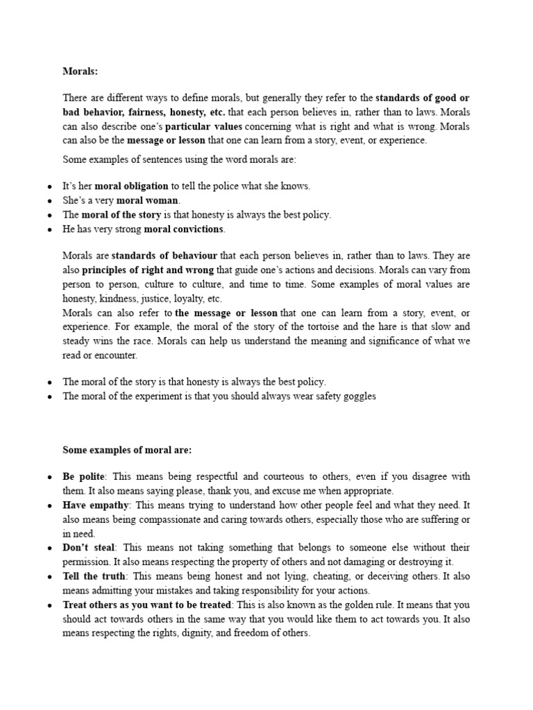 Ethics Unit 1 (1) | PDF | Morality | Value (Ethics)