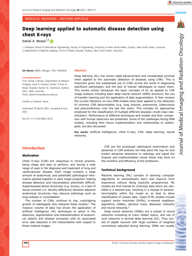Deep Learning for Chest X-ray Diagnosis | PDF | Deep Learning | Machine ...