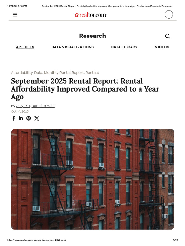 September 2025 Rental Report - Rental Affordability Improved Compared ...