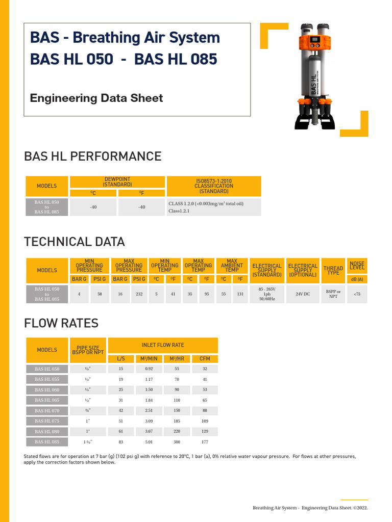 BAS HL Breathing Air System Data | PDF