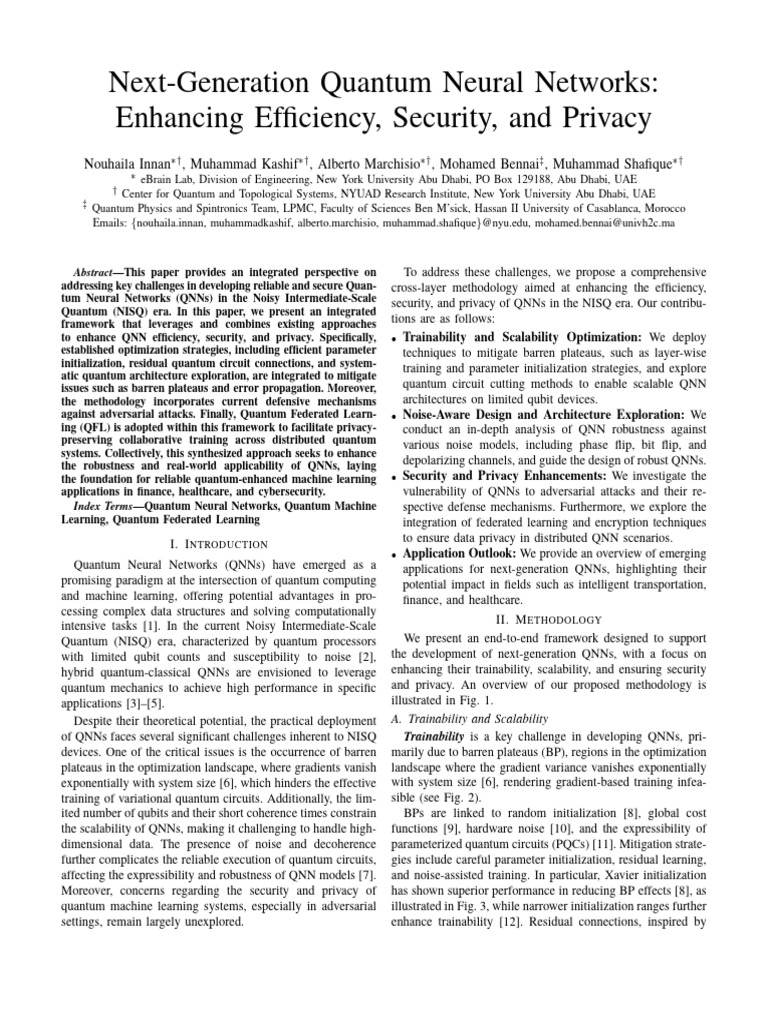 Next-Gen Quantum Neural Networks: Efficiency & Security | PDF | Quantum ...