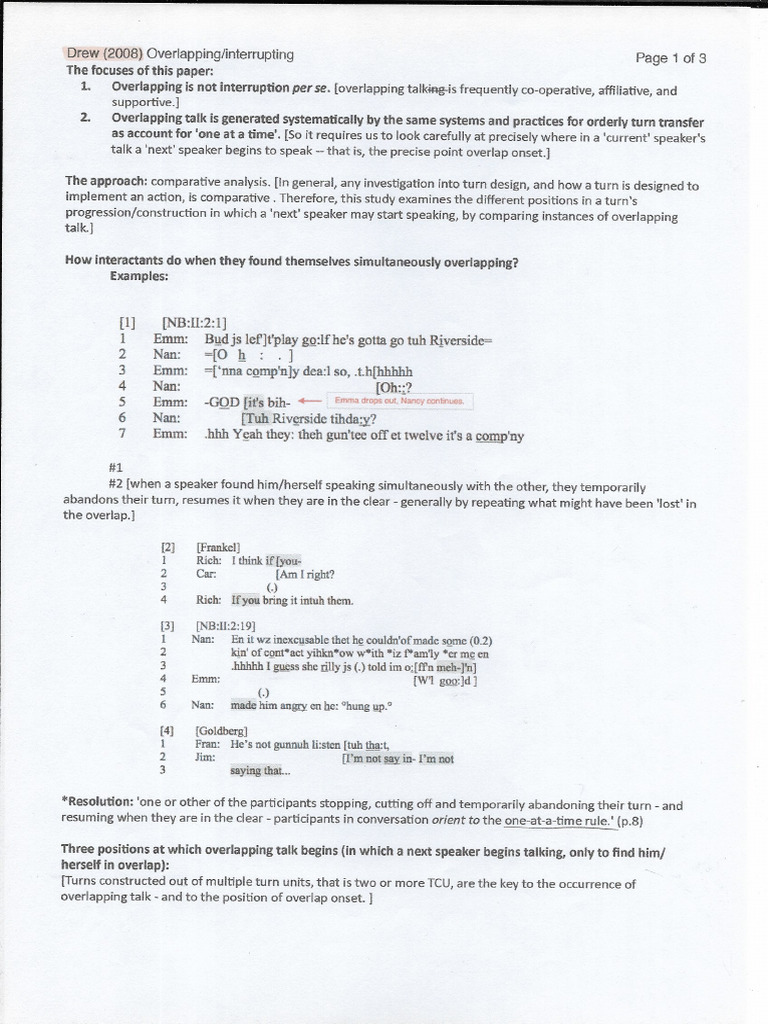 Drew2008:9 Overlapping&Interrupting | PDF
