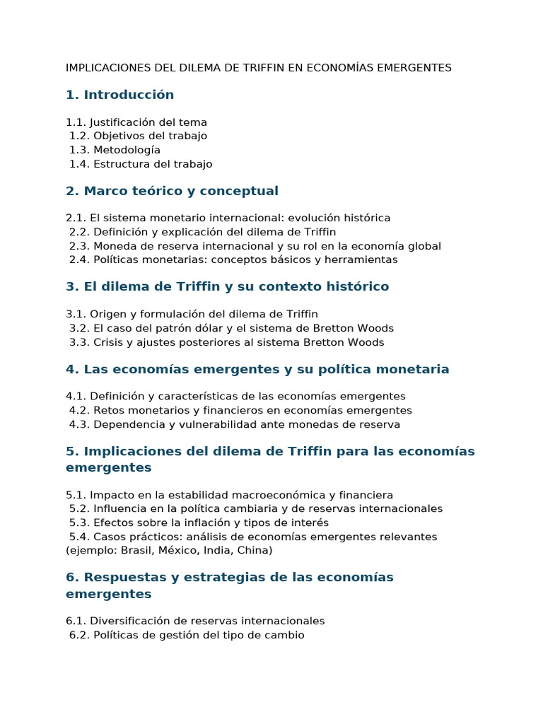Implicaciones Del Dilema de Triffin en Economías Emergentes | PDF ...