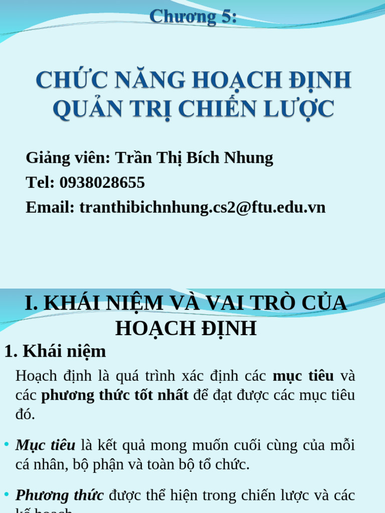 Chuong 5. Hoach Dinh - Chiến Lược | PDF