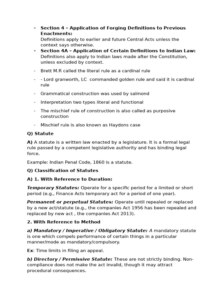 Understanding Statutory Interpretation in Law | PDF | Statutory ...