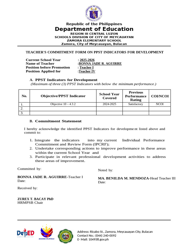 Commitment Form | PDF