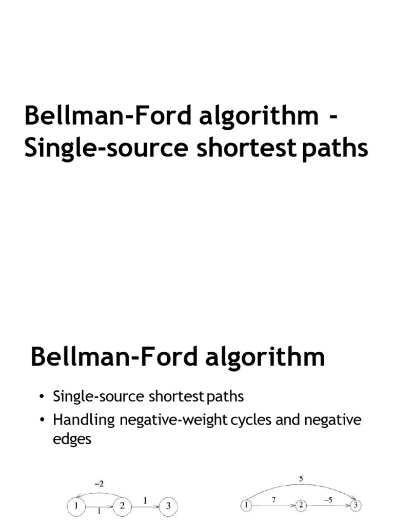Bellman-Ford Algorithm Explained | PDF | Discrete Mathematics ...