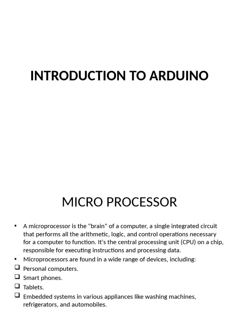 Arduino and Raspberry Pi Overview | PDF | Microprocessor | Microcontroller