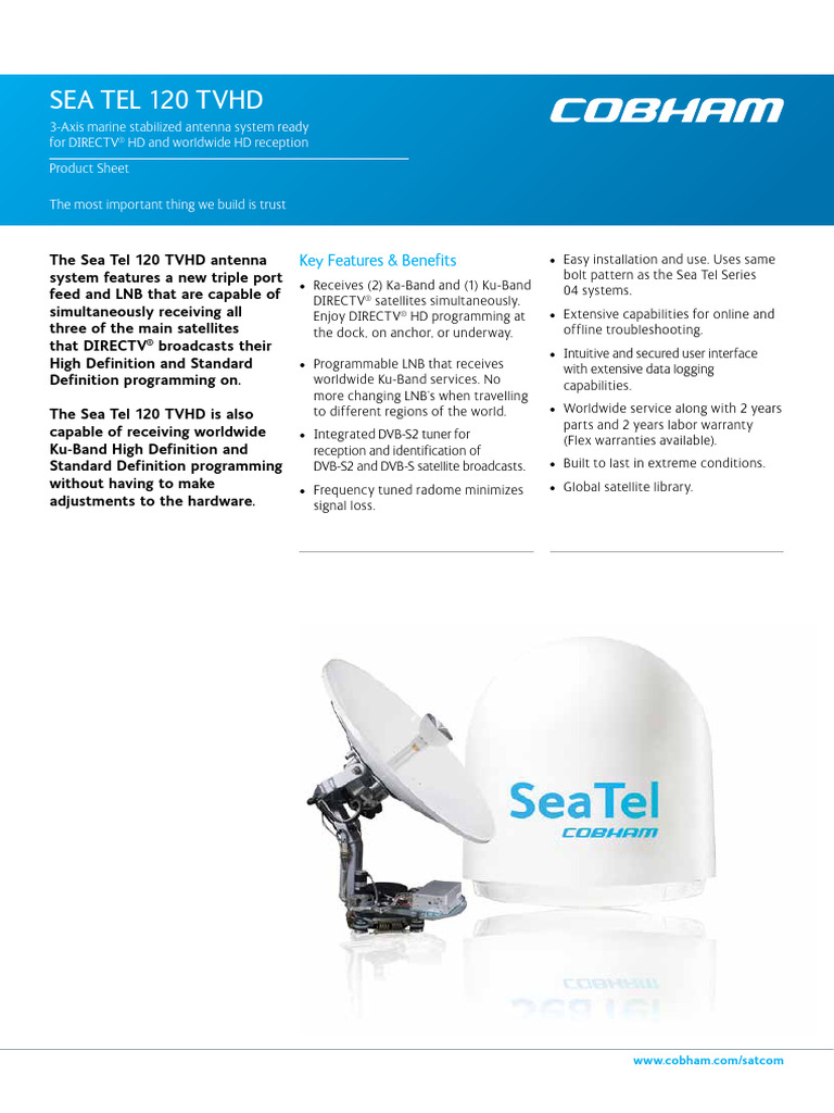 Sea Tel 120 TVHD Marine Antenna System | PDF | High Definition ...