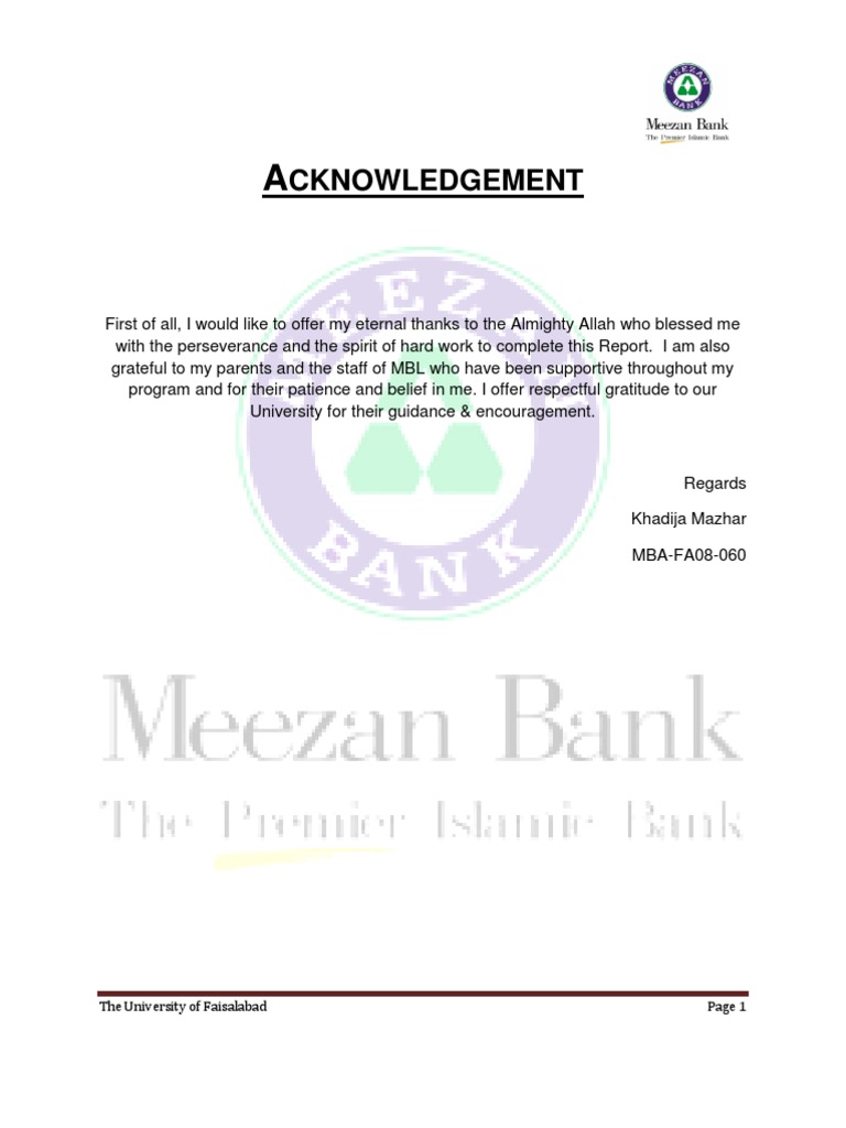 Internship Report Islamic Banking And Finance Banks - 